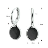 Oorknoppen Gerhodineerd Zilver  met Onyx 10mm