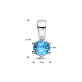 Hanger met Synthetische Geboortesteen December | Tanzaniet met Gerhodineerd Zilver - Formaat 5 x 10mm