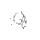 Oorringen van Gediamanteerd Gerhodineerd Zilver - Diameter 20mm Breedte 2mm