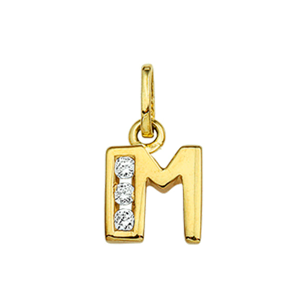 14 Karaat Geelgouden hanger met Zirkonia - Letter