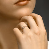 Ring Zeshoek Zilver Gerhodineerd