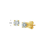 14 Karaat Geelgouden Oorknoppen met Zirkonia 4mm