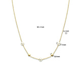 14 Karaat Geelgouden collier met Drie Zoetwater Parels 5 mm - Lengte 42cm+3