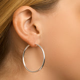 Oorringen van 925 Zilver met Ronde Buis 2.5 mm - Diameter 40mm
