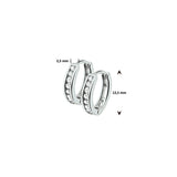 Klapoorringen 2,5mm Zirkonia Zilver Gerhodineerd