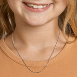 Basis kindercollier Zilver Gerhodineerd, Gourmet schakel 1,4 mm - Lengte 36+4cm
