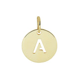 Ronde hanger 10 mm van 14 Karaat Geelgoud  Hanger - Letter A