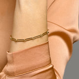 Armband Paperclip Vierkante Buis 4,5 Mm 19 Cm Goud (Geelgoud)
