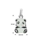 Hanger Panda 10.3 x 15.2 mm met emaille, van 925 Zilver