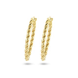 Oorringen 14 Karaat Geelgoud met Gedraaide Buis 2mm - Diameter 24mm