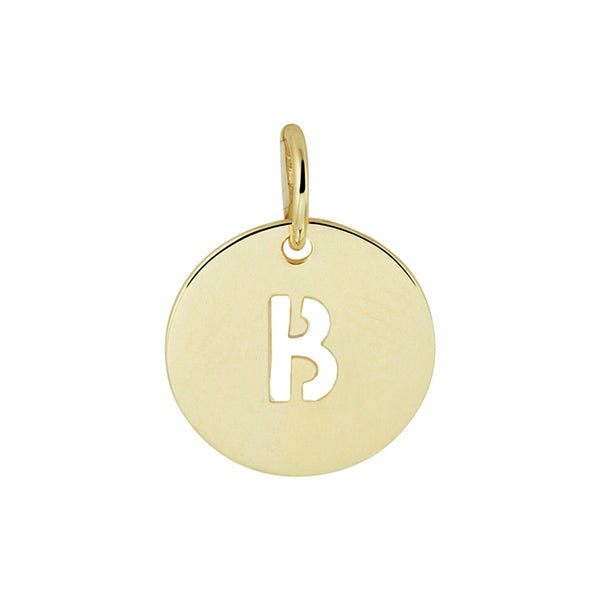 Ronde hanger 10 mm van 14 Karaat Geelgoud  Hanger - Letter B