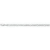 Armband van 925 Zilver, Figaro schakel 4mm - Lengte 19cm