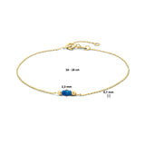 Damesarmband van 14 Karaat Geelgoud met Lapis 0.043ct - Lengte 16+2cm