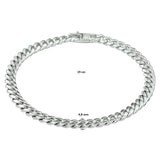 Damesarmband 4.8mm van Gerhodineerd Zilver, Gourmet Schakel - Lengte 19cm