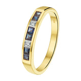 Ring Saffier 0.39ct En Diamant 0.02ct H Si Goud (Bicolor Goud Geel/Wit)
