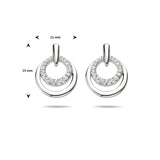 Oorknoppen van Gerhodineerd Zilver met Zirkonia - Formaat 11x15mm
