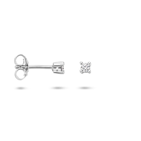 Oorknoppen van Gerhodineerd Zilver met Zirkonia 2x2mm