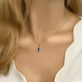 Hanger van Gerhodineerd met Onyx 0.60ct - formaat 9 x 18 mm