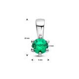 Hanger Met Synthetische Geboortesteen Mei | Gerhodineerd Zilver - Formaat 5 x1 0mm