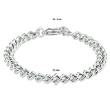 Damesarmband 7.1mm van Gerhodineerd Zilver, Gourmet schakel - Lengte 19+1cm