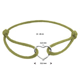 Damesarmband met Gerhodineerd Zilveren Hart - Lengte 13+13cm