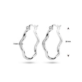 Gerhodineerd Zilveren Oorringen 3 mm - Diameter 20 mm