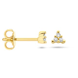 Oorknoppen met Diamant 0.05ct (2x 0.025ct) van 14 Karaat Geelgoud - Formaat 4x3.5mm