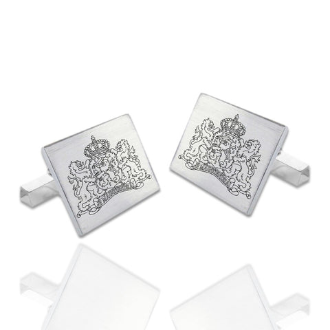 Zilveren Manchetknopen Wapen van Nederland - 925/1000 Zilver