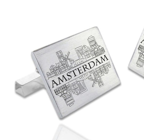 Zilveren Manchetknopen Amsterdam - 925/1000 Zilver