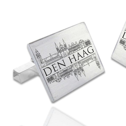 Zilveren Manchetknopen Skyline Den Haag - 925/1000 Zilver