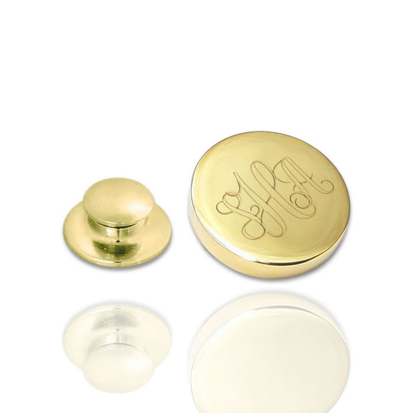 Prachtige Goudkleurige Reverspin | Stijlvol Monogram gravure ...