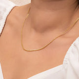 14 Karaat Geelgouden basis collier in div. lengtematen, Gourmet schakel 2.1mm