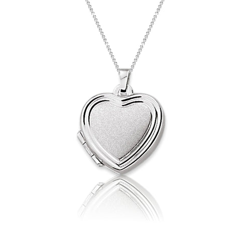 Medaillon Hart - 925/1000 Zilver - Ruimte voor 2 foto's Lettergravure