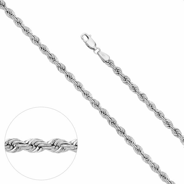 Zilveren basis collier voor hanger in div. lengtematen - Koord 1,9 mm - Zilver Wit