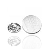Revers Pin Mat Rond - 925/1000 Zilver - Vingerafdruk gravure