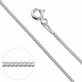 Zilveren basis collier voor hanger in div. lengtematen - Gourmette 2,1 mm - Zilver Wit