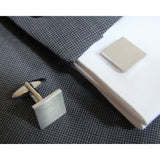 Manchetknopen Vierkant Mat - Edelstaal - Afbeelding of Logo gravure